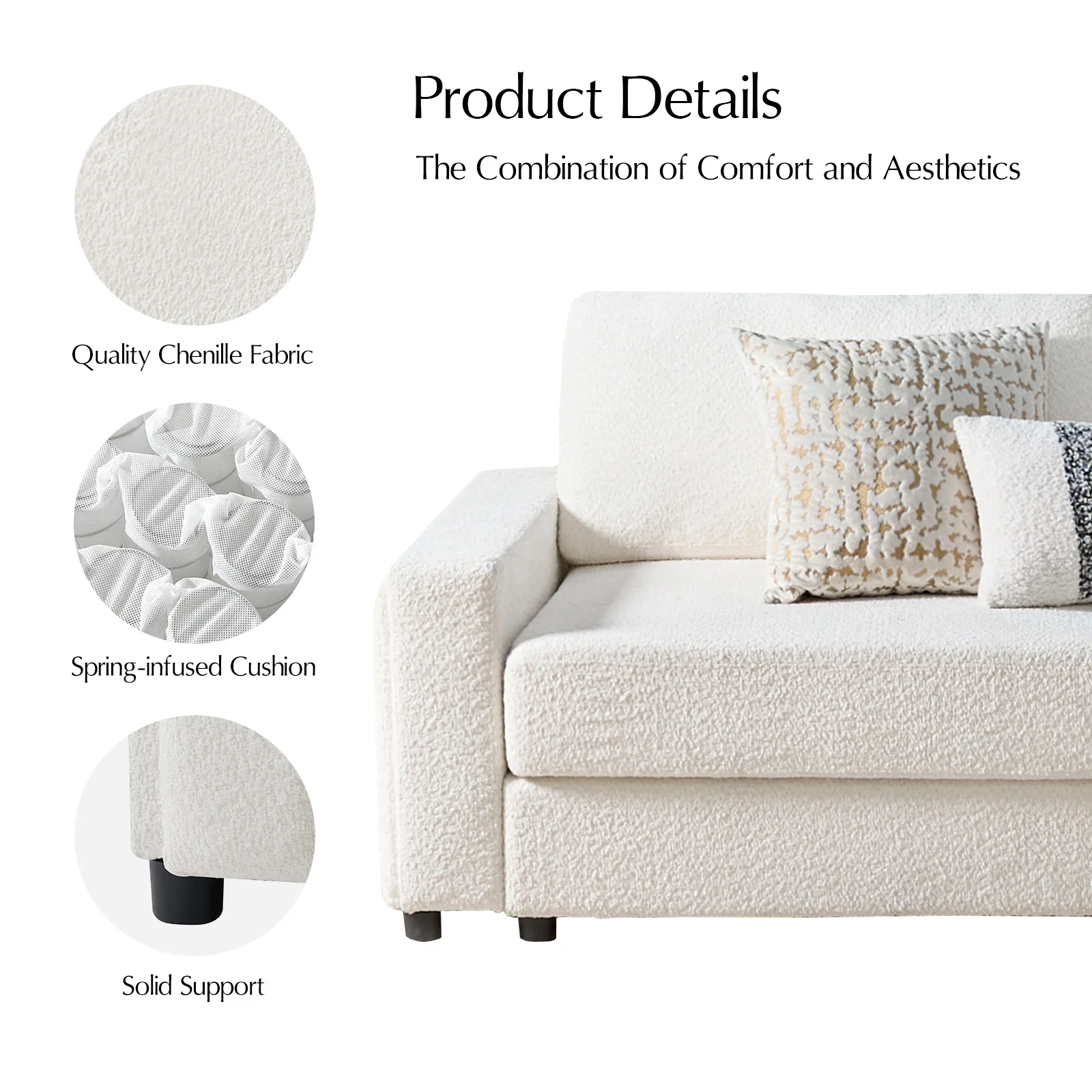 Aeris 138" Modern Curved Sectional Couch & Sofa With Curved Aesthetic - Image 39