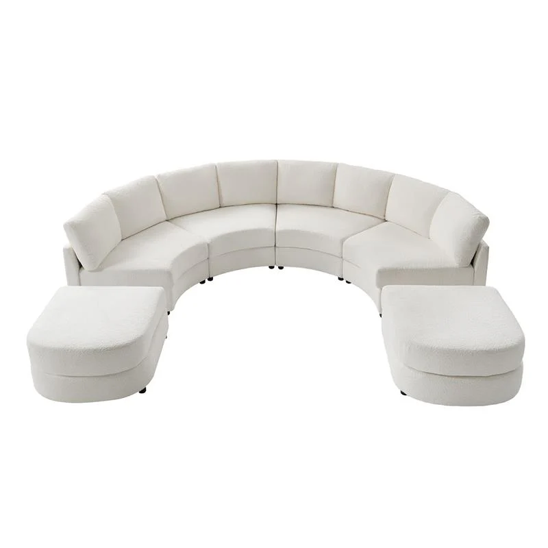 Aeris 138" Modern Curved Sectional Couch & Sofa With Curved Aesthetic - Image 5