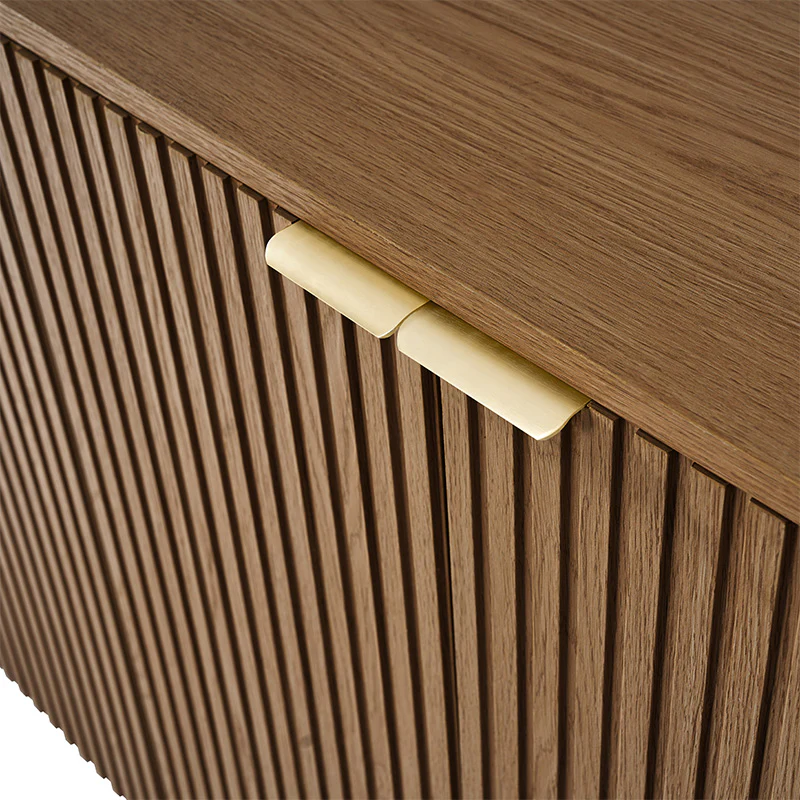 Modern Fluted Curved Wood Cabinet with Elegant Storage Solution - Image 14