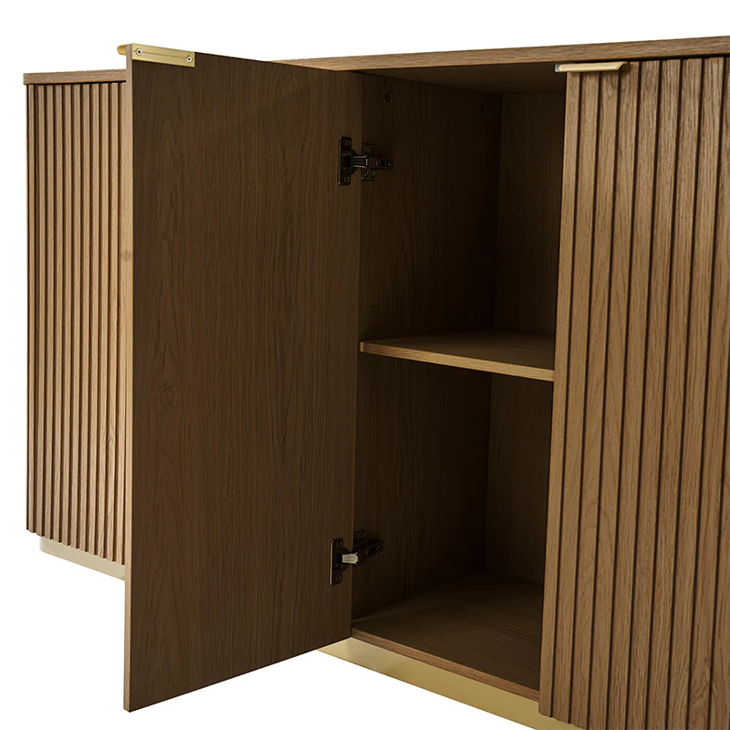 Modern Fluted Curved Wood Cabinet with Elegant Storage Solution - Image 15