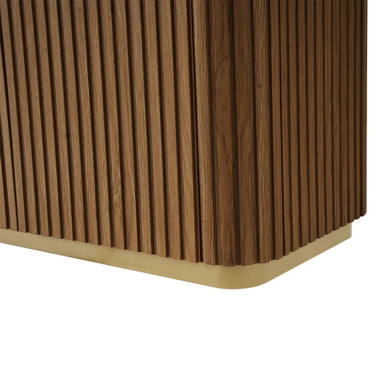 Modern Fluted Curved Wood Cabinet with Elegant Storage Solution - Image 16