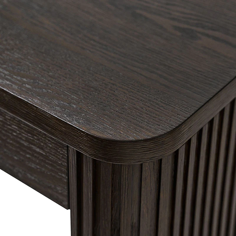 Modern Desk with Power Outlets and Fluted Wood Legs - Image 16