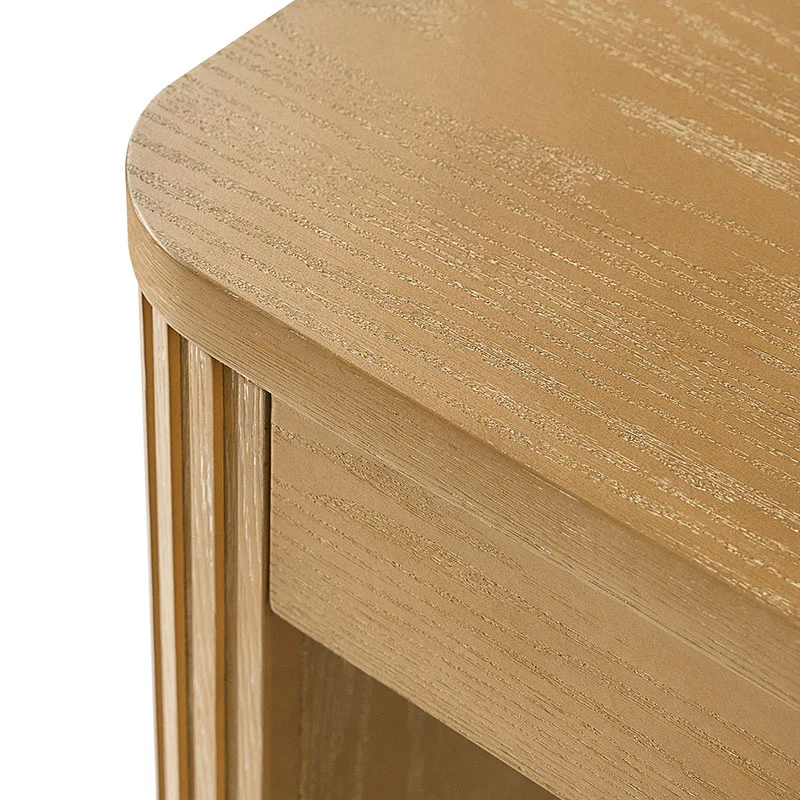 Modern Desk with Power Outlets and Fluted Wood Legs - Image 7