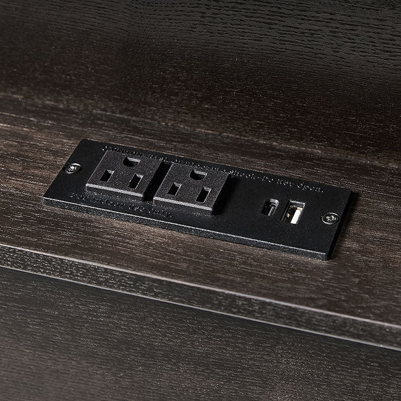 Modern End Table with Power Outlet & Curved Design - Image 16