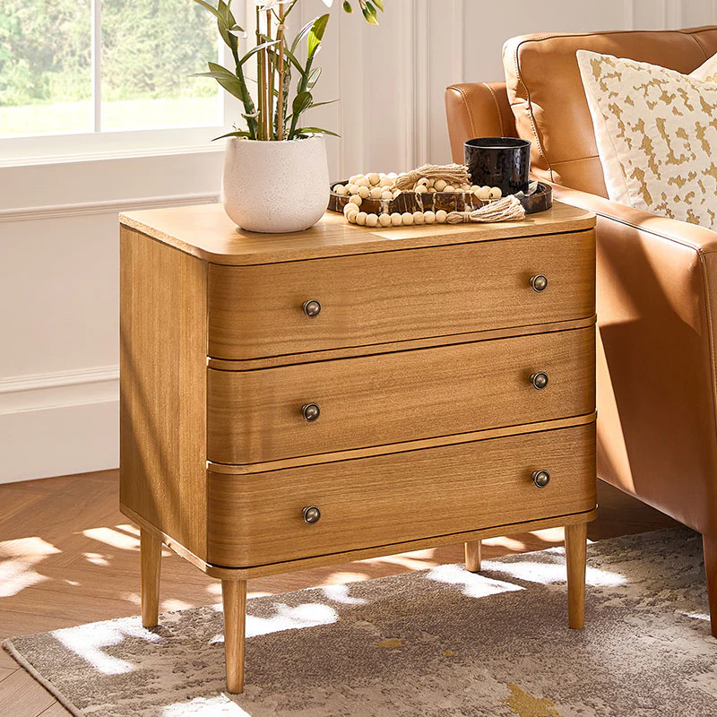 Modern End Table with Power Outlet & Curved Design - Image 17