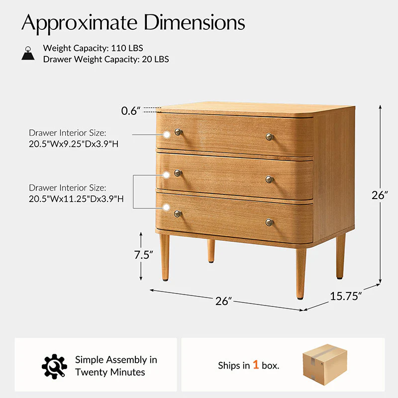 Modern End Table with Power Outlet & Curved Design - Image 19