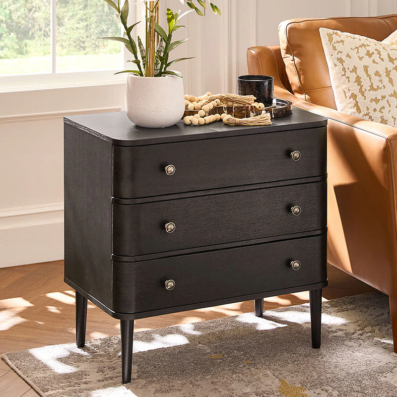 Modern End Table with Power Outlet & Curved Design - Image 9