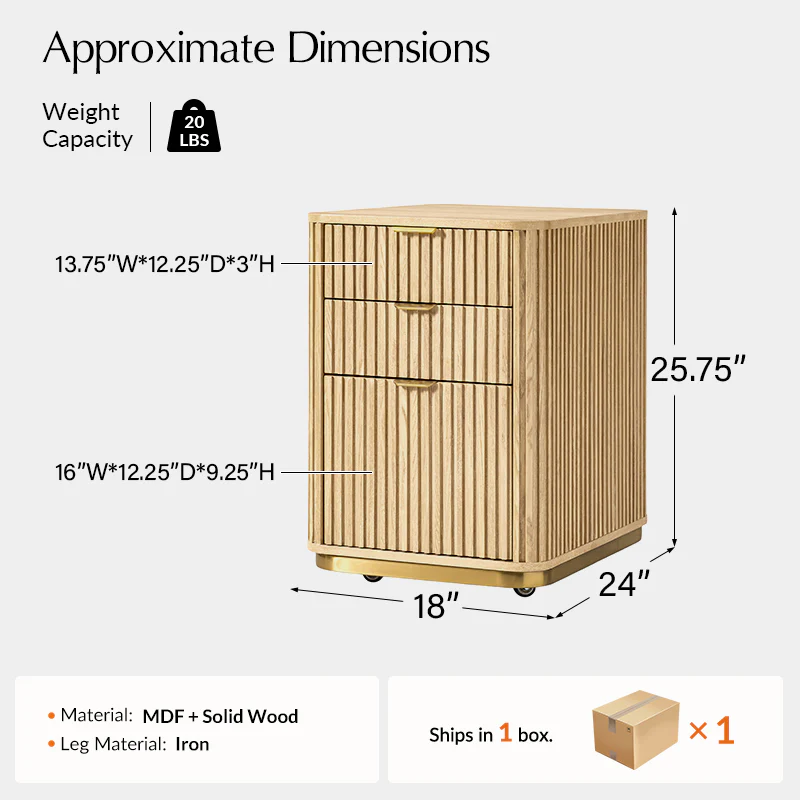 Modern Fluted Cabinet with Drawers and A4 File Storage - Image 4