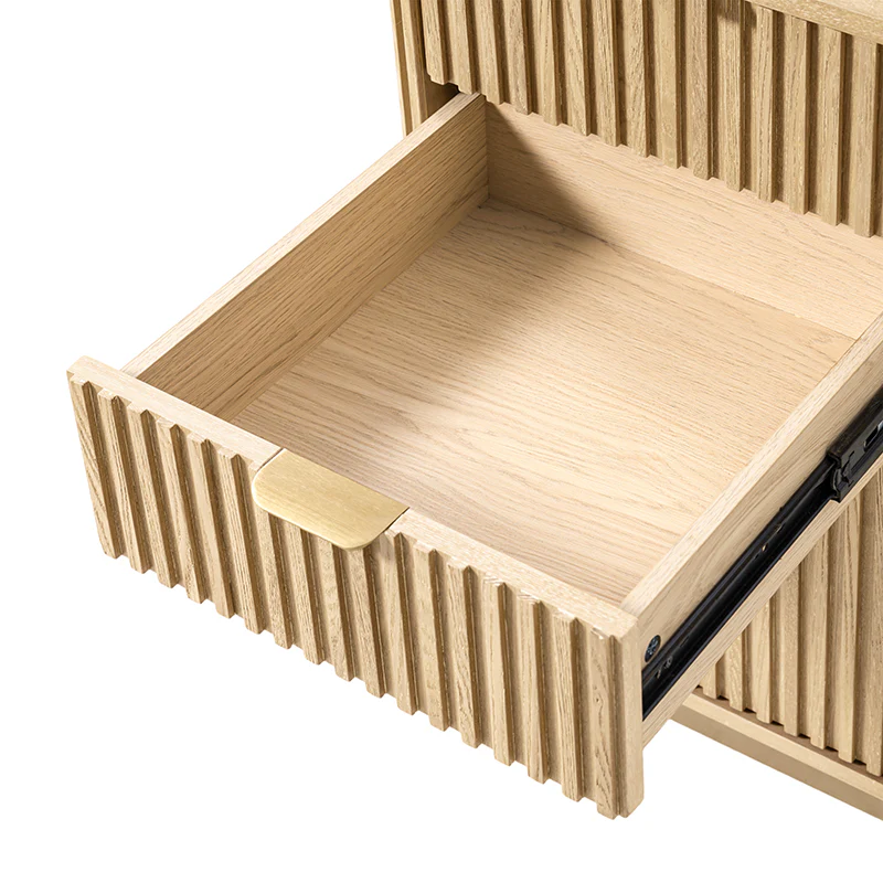 Modern Fluted Cabinet with Drawers and A4 File Storage - Image 9