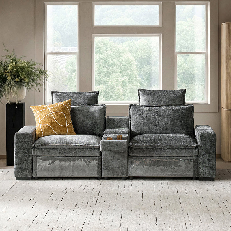 Modern Modular Power Reclining & Standing Coffee Table Living Room Set - Image 34
