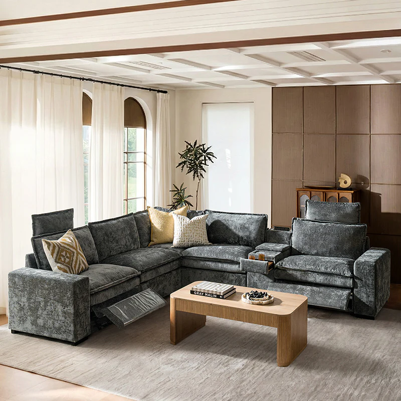 Modern Modular Power Reclining & Standing Coffee Table Living Room Set - Image 51