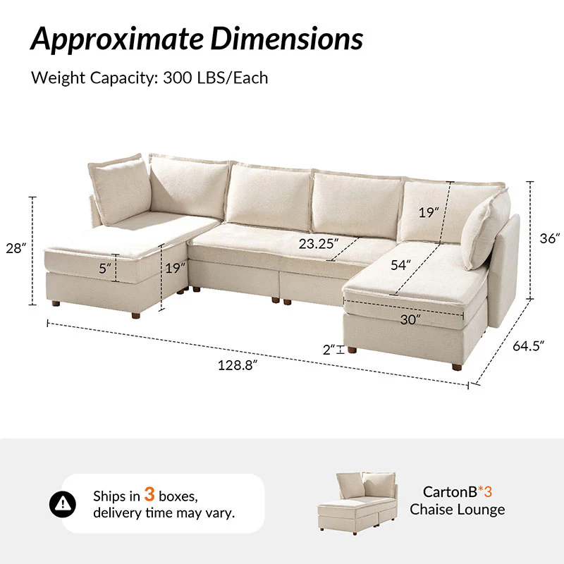 Diego Modern Modular 6-Seat Sectional Sofa with Chaise Lounge - Image 23