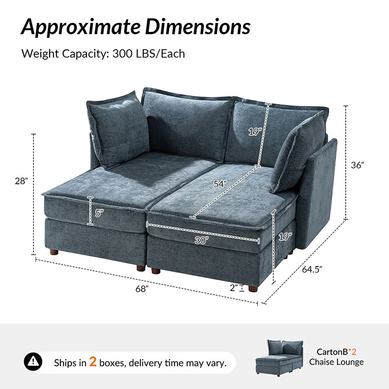 Diego Modern Modular 6-Seat Sectional Sofa with Chaise Lounge - Image 3
