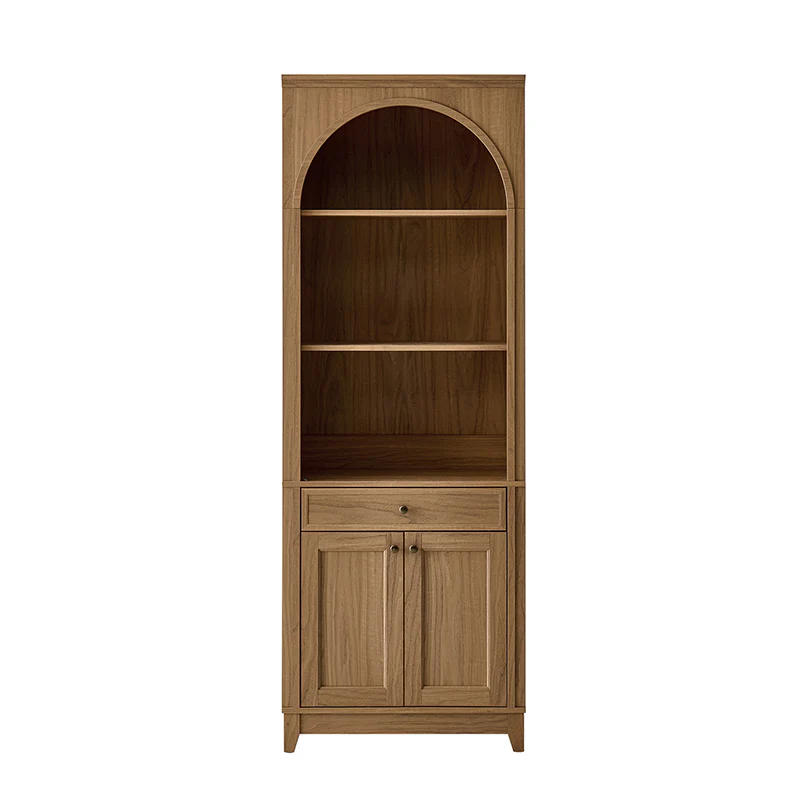 Baggio Modern Storage Bookcase with Smooth-Glide Drawer and LED - Image 13