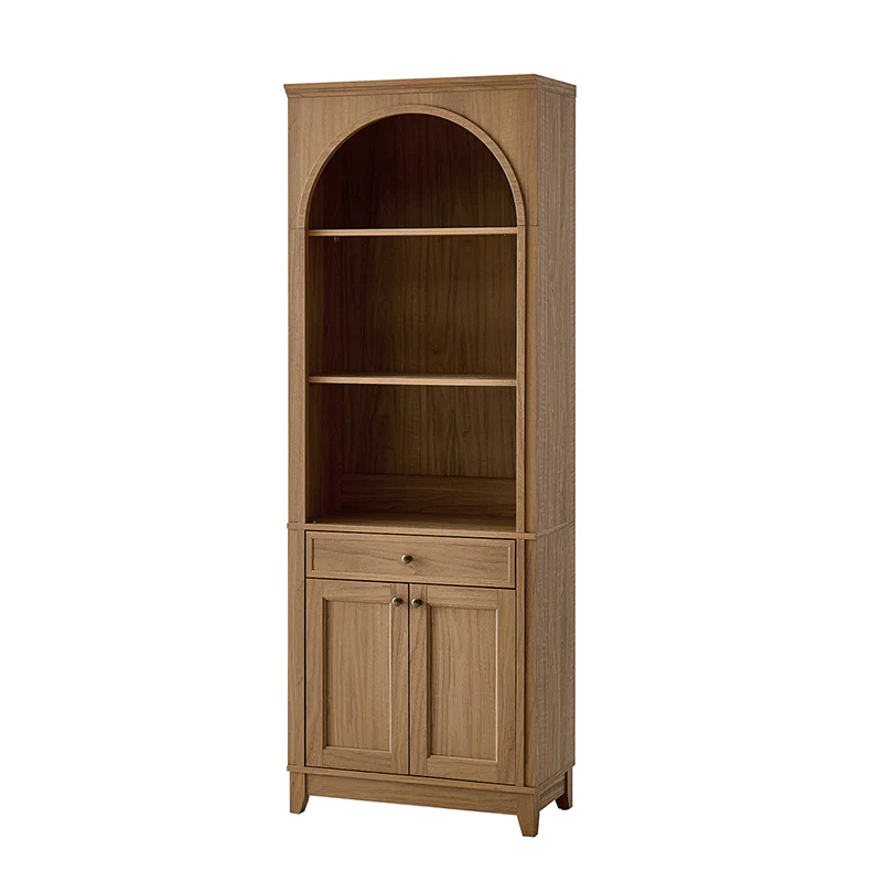 Baggio Modern Storage Bookcase with Smooth-Glide Drawer and LED - Image 14