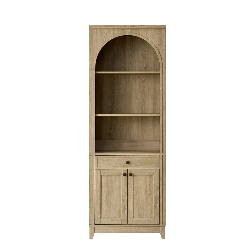 Baggio Modern Storage Bookcase with Smooth-Glide Drawer and LED - Image 5