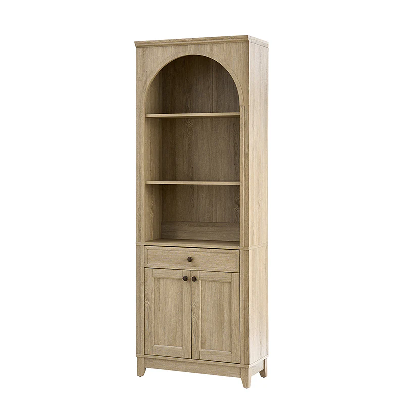Baggio Modern Storage Bookcase with Smooth-Glide Drawer and LED - Image 6