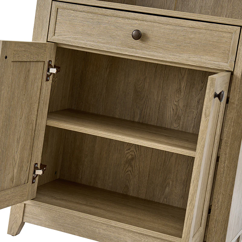 Baggio Modern Storage Bookcase with Smooth-Glide Drawer and LED - Image 7