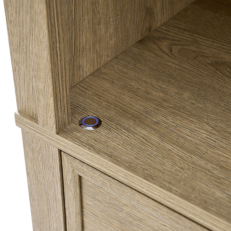 Baggio Modern Storage Bookcase with Smooth-Glide Drawer and LED - Image 8