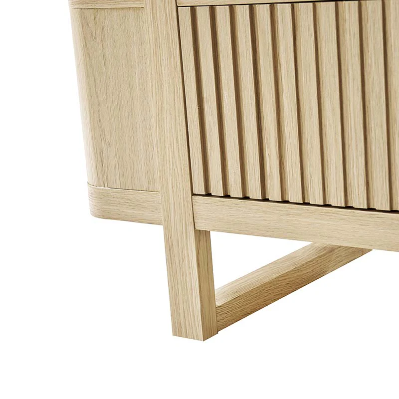 Modern Fluted Wood Bookshelf with Cabinet Storage - Image 10