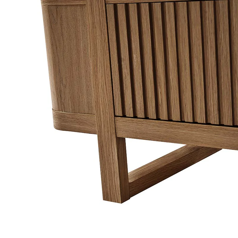 Modern Fluted Wood Bookshelf with Cabinet Storage - Image 20