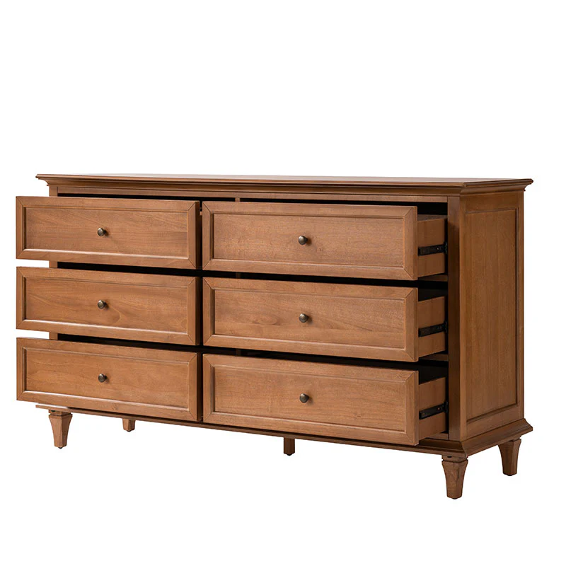 Mornay 4-Piece Transitional Solid Wood Bedroom Bundle with 6-Drawer Dresser - Image 4