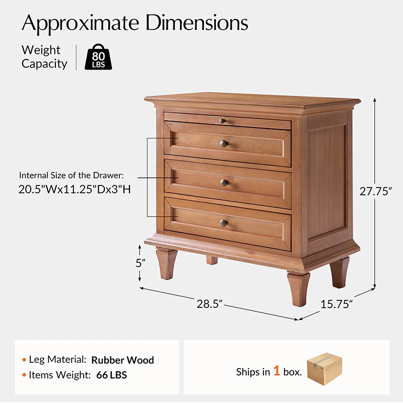 Mornay Transitional Solid Wood 6-Drawer Dresser & 3-Drawer Nightstand - Image 11