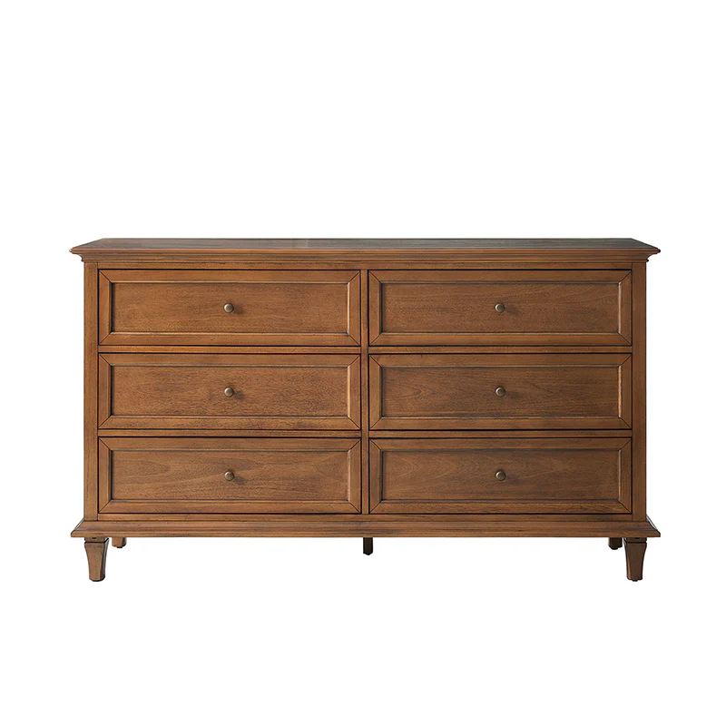 Mornay Transitional Solid Wood 6-Drawer Dresser & 3-Drawer Nightstand - Image 21