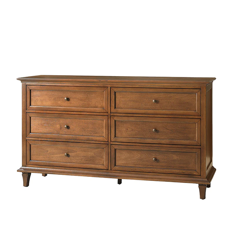 Mornay Transitional Solid Wood 6-Drawer Dresser & 3-Drawer Nightstand - Image 22