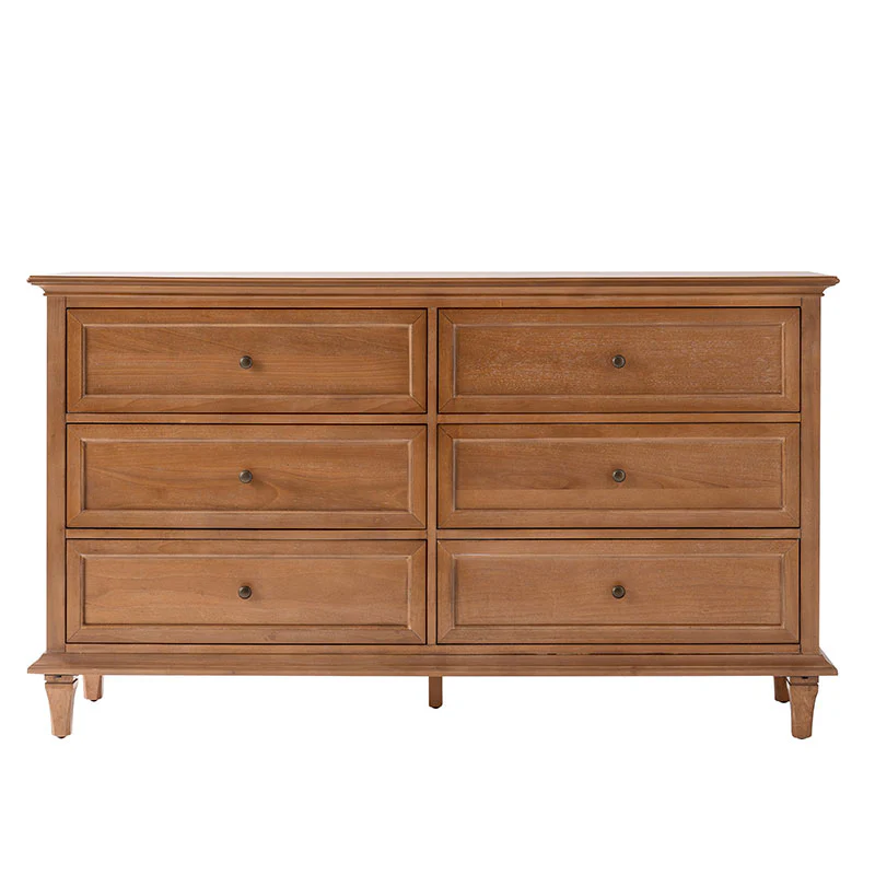 Mornay Transitional Solid Wood 6-Drawer Dresser & 3-Drawer Nightstand - Image 4