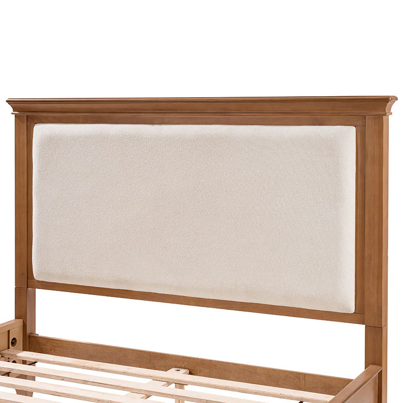 Mornay Transitional Solid Wood Bed with Upholstered Headboard - Image 6