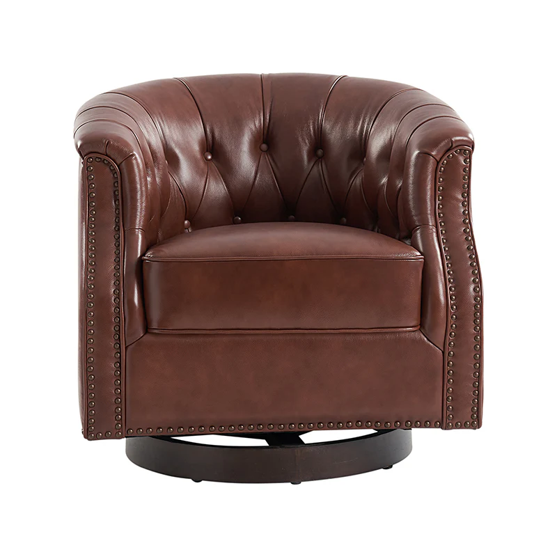 Morris Chesterfield Traditional Rocker Button-Tufted Design Swivel Chair - Image 12