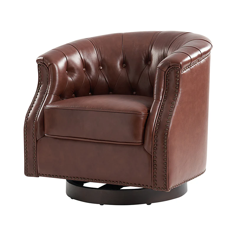 Morris Chesterfield Traditional Rocker Button-Tufted Design Swivel Chair - Image 13