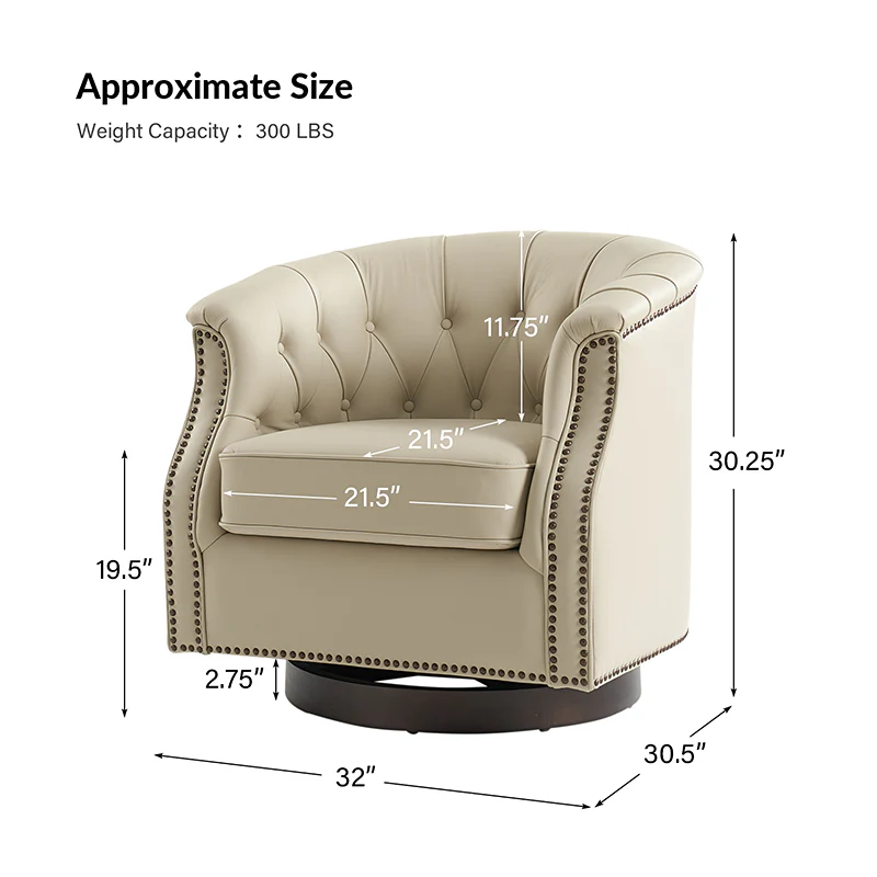Morris Chesterfield Traditional Rocker Button-Tufted Design Swivel Chair - Image 19