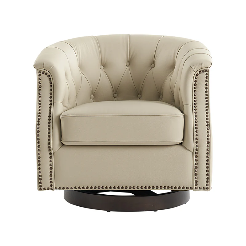 Morris Chesterfield Traditional Rocker Button-Tufted Design Swivel Chair - Image 20