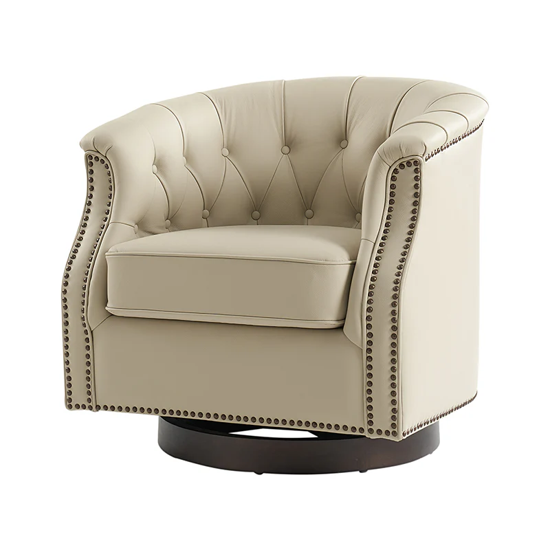 Morris Chesterfield Traditional Rocker Button-Tufted Design Swivel Chair - Image 21