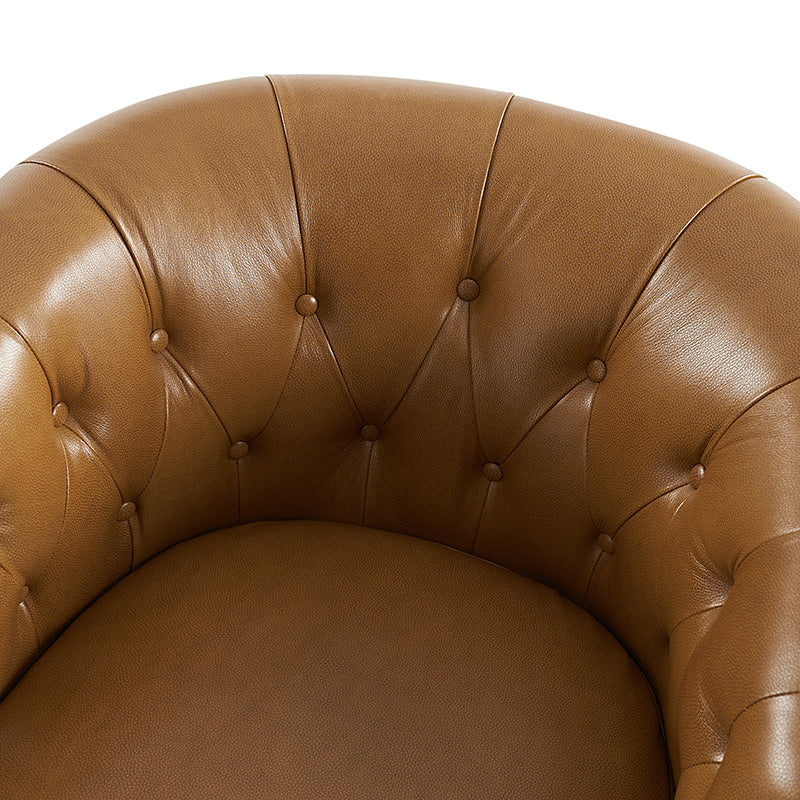 Morris Chesterfield Traditional Rocker Button-Tufted Design Swivel Chair - Image 7