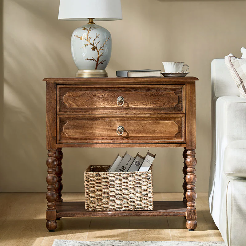 Multi-Functional Wooden End Table with USB & Open Shelf(Optional Types) - Image 15