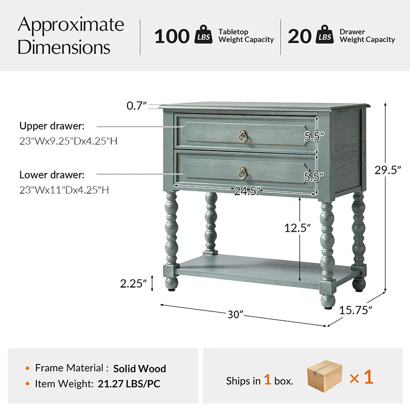 Multi-Functional Wooden End Table with USB & Open Shelf(Optional Types) - Image 2