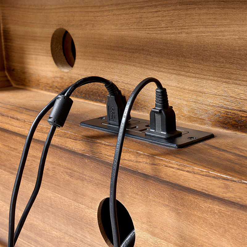 Multi-Functional Wooden End Table with USB & Open Shelf(Optional Types) - Image 21
