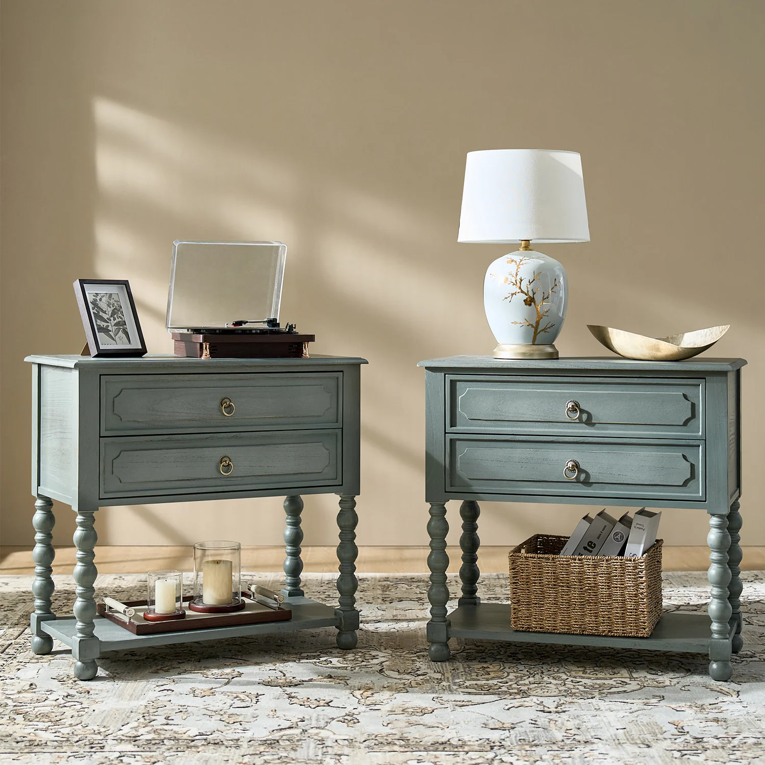 Multi-Functional Wooden End Table with USB & Open Shelf(Optional Types) - Image 22