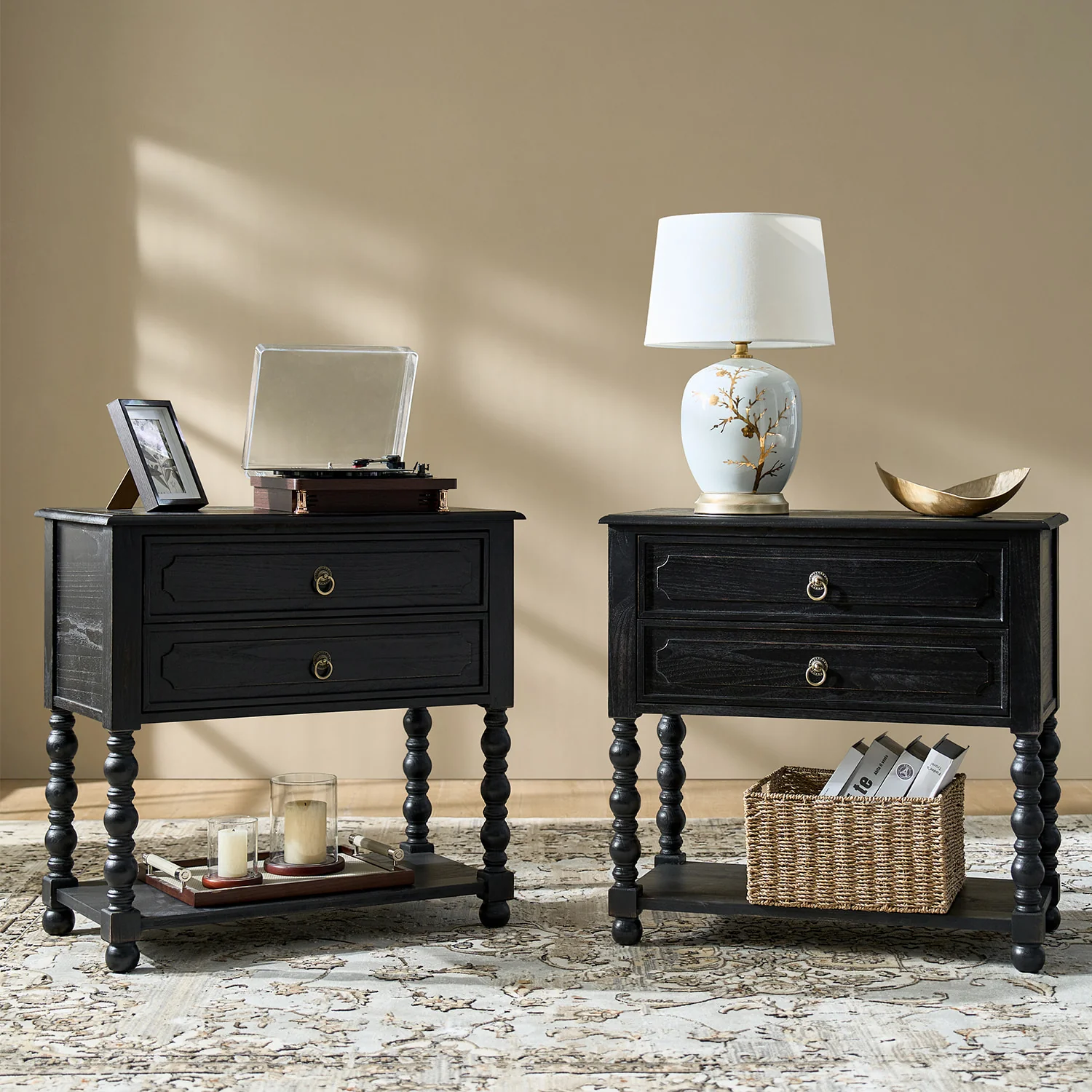 Multi-Functional Wooden End Table with USB & Open Shelf(Optional Types) - Image 27