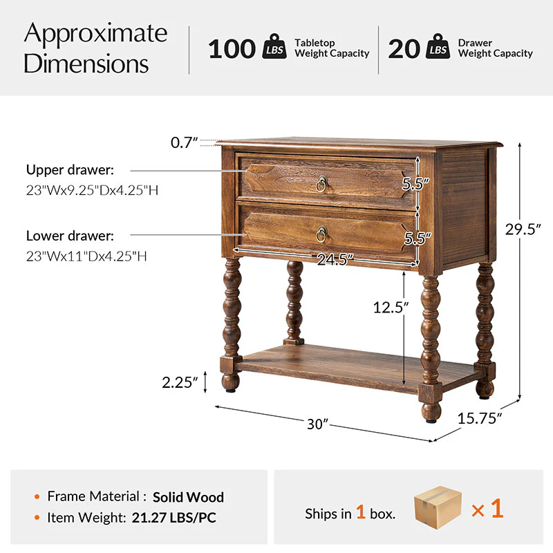Multi-Functional Wooden End Table with USB & Open Shelf(Optional Types) - Image 34