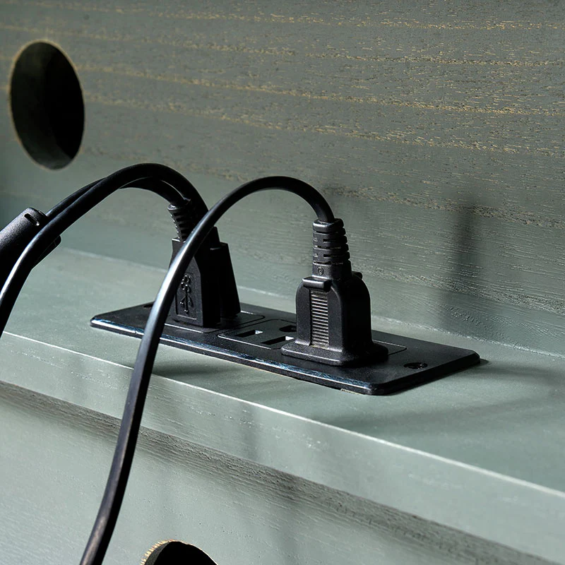 Multi-Functional Wooden End Table with USB & Open Shelf(Optional Types) - Image 7