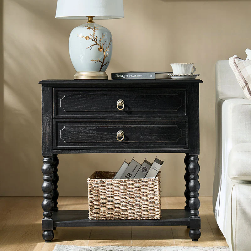 Multi-Functional Wooden End Table with USB & Open Shelf(Optional Types) - Image 8