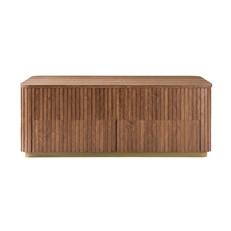 Multifunctional Slatted Design Lift-Top Coffee Table with Hidden Storage and Drawers - Image 6