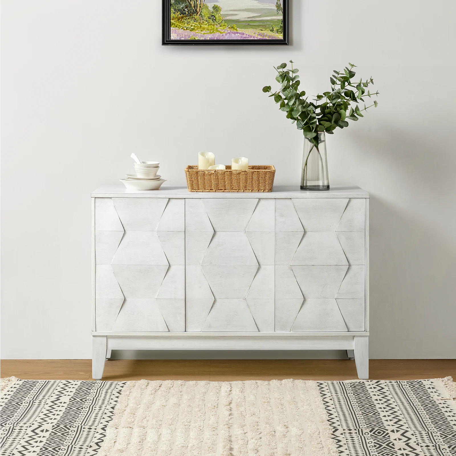 Kamu 45″ Wide 3-Door Sideboard – Modern Minimalist Storage Cabinet - Image 10