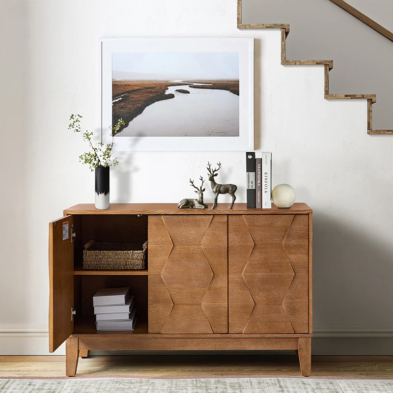 Kamu 45″ Wide 3-Door Sideboard – Modern Minimalist Storage Cabinet - Image 28
