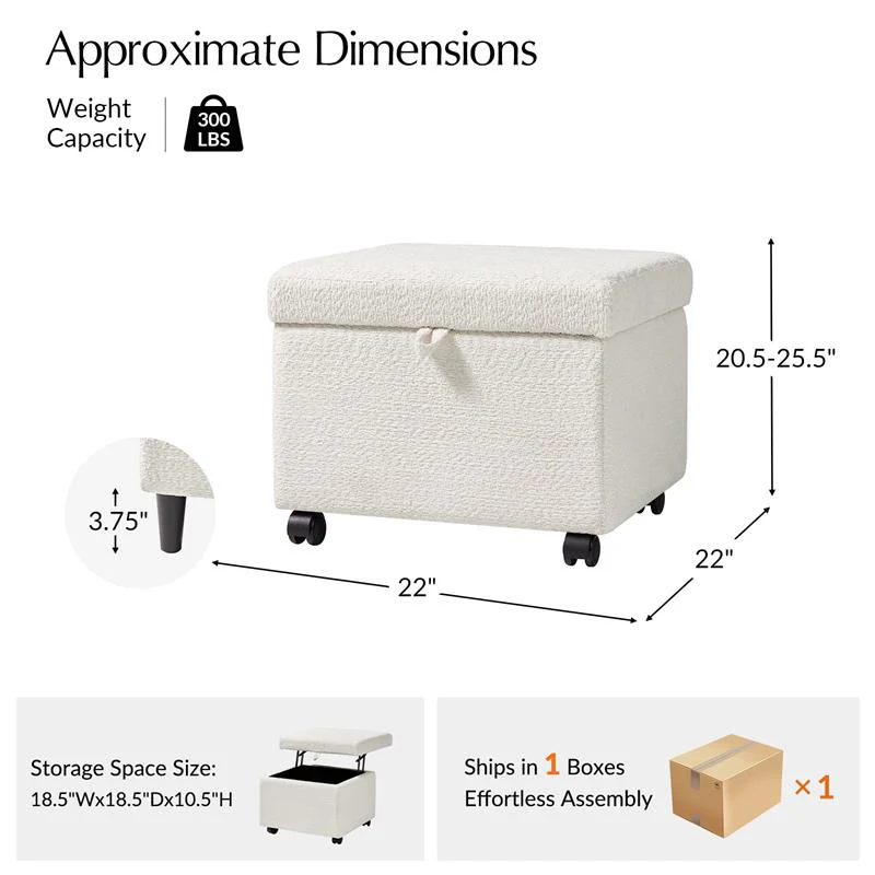 Nest Ease Ottoman with Lift-Top Footstool - Image 11