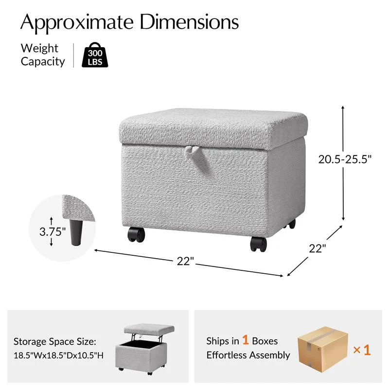 Nest Ease Ottoman with Lift-Top Footstool - Image 19